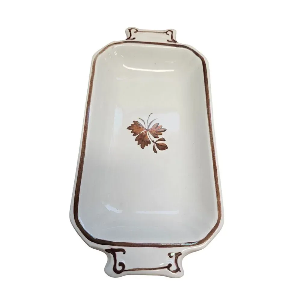 Meakin Tea Leaf Copper Luster Gravy Boat and Underplate, Ironstone